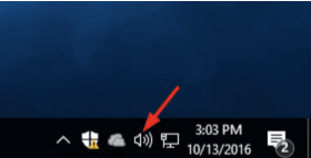 Right-click the Sound icon on the taskbar