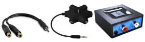 Use an audio splitter or Bluetooth adapter
