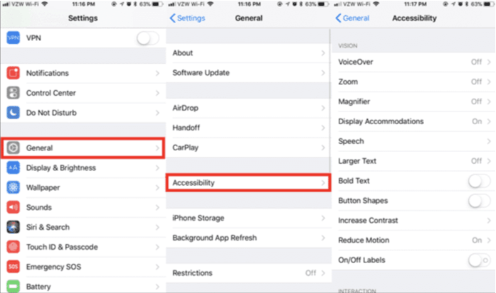 Go to Accessibility Settings