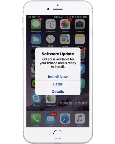If there is an update available, you will see a red number 1 as above. Select Install Now