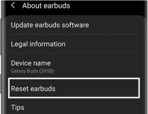 Select Reset earbuds