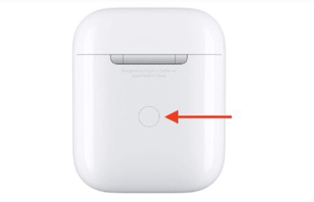 With the charging case open, hold the Set-Up Button on your Airpods case. Either for 15-20 seconds or until the light begins to flash
