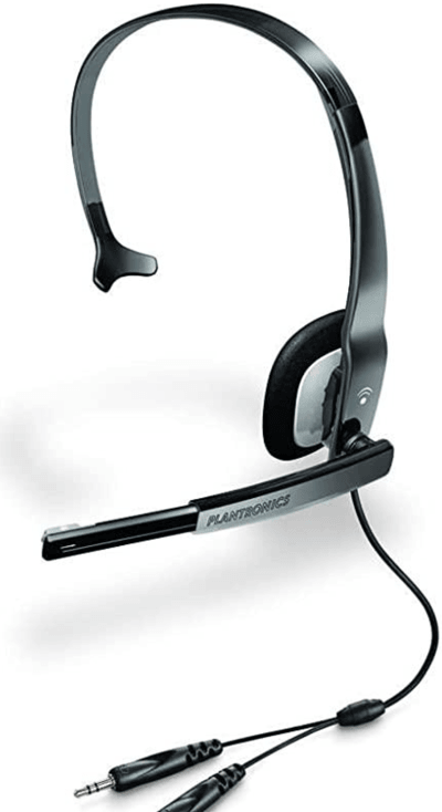 A headset with a dual-purpose jack