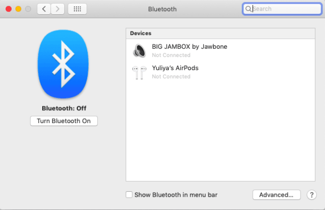 Bluetooth window